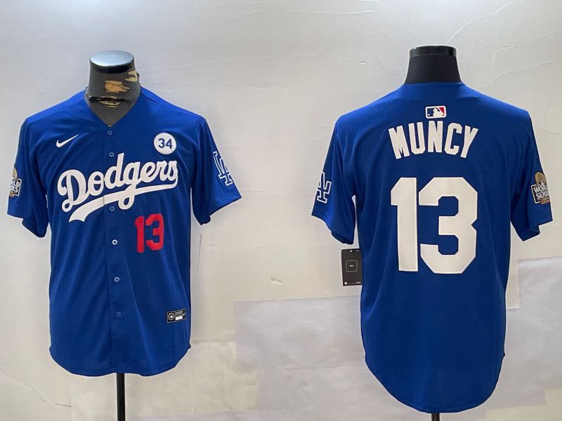 Men Los Angeles Dodgers #13 Muncy Blue Game 2024 Nike MLB Jersey style 11212